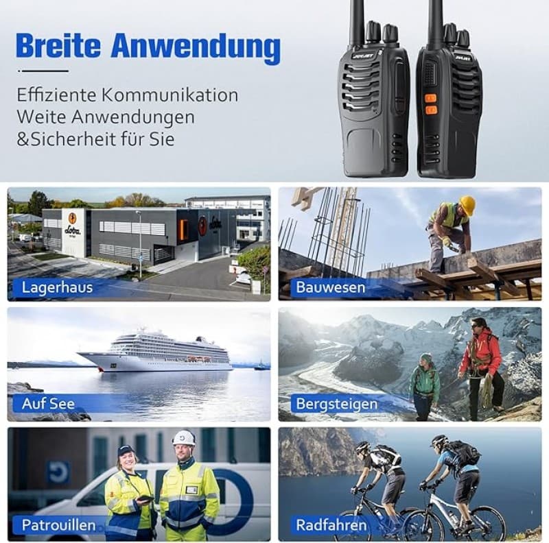 Funkgeräte Walkie-Talkies Haedset 6er-Pack verbessert Version lizenzfrei 16-Kanal 3-5 km Reichweite – 5