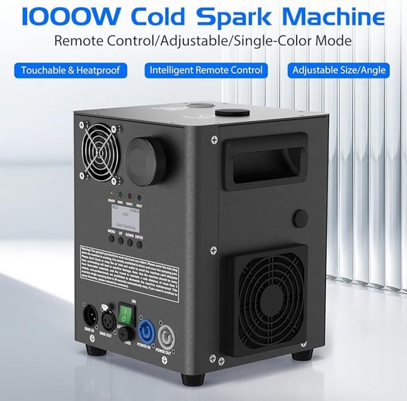 2 Stück Funkenmaschine 1000 W Kaltfunkenmaschine elektronische Pyrotechnik-Maschinen 5,5 m Bühnen – 2