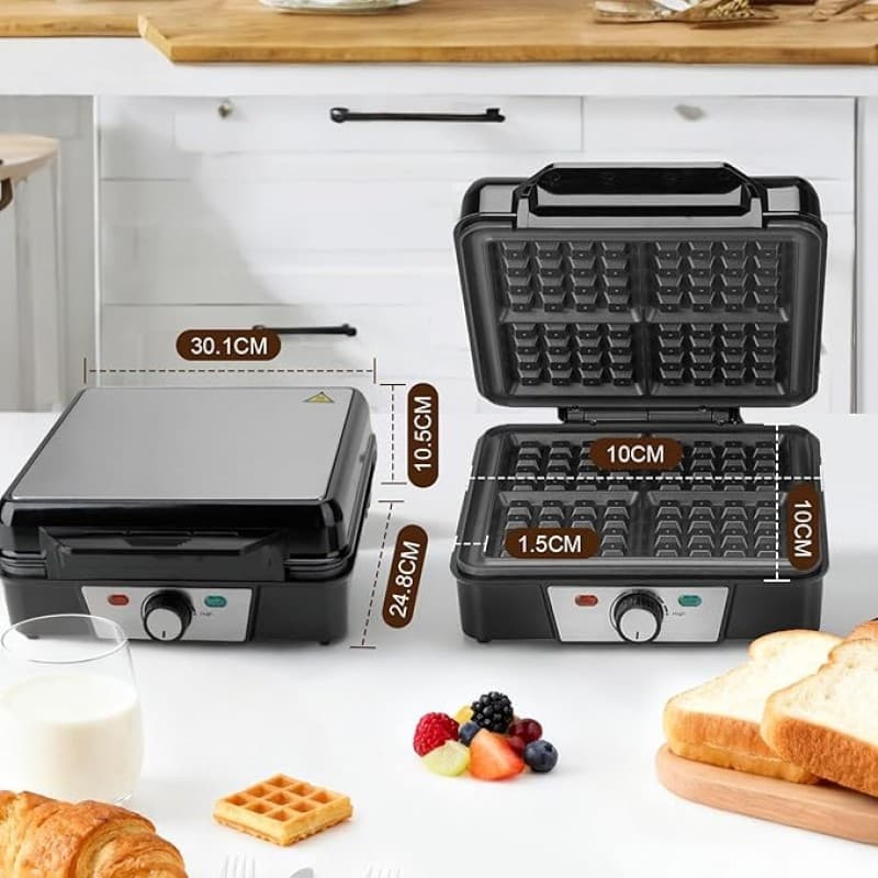 Miniwaffeleisen Waffeleisen Mini Waffeleisen Waffle Pancake Maker Maschine klassisch für 4 Waffeln – 3