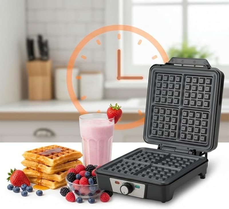 Miniwaffeleisen Waffeleisen Mini Waffeleisen Waffle Pancake Maker Maschine klassisch für 4 Waffeln – 5