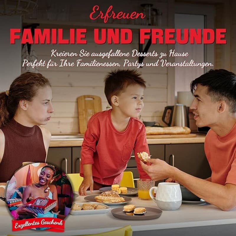 Mini-Waffelmaschine Waffeleisen kleine Waffelmaschine backt 8 x 5cm winzige Waffeln kompakt – 3
