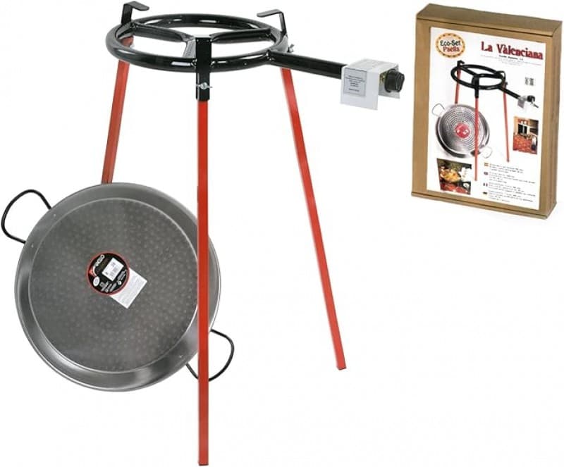 Paella-Pfanne Durchmesser 38 cm 3 rechteckige Standbeine Pfanne aus polierten Stahl 300 mm-Gasbrenne – 2