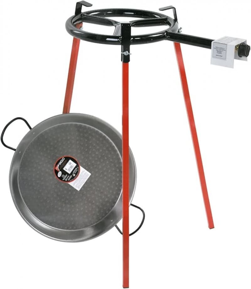 Paella-Pfanne Durchmesser 38 cm 3 rechteckige Standbeine Pfanne aus polierten Stahl 300 mm-Gasbrenne – 3