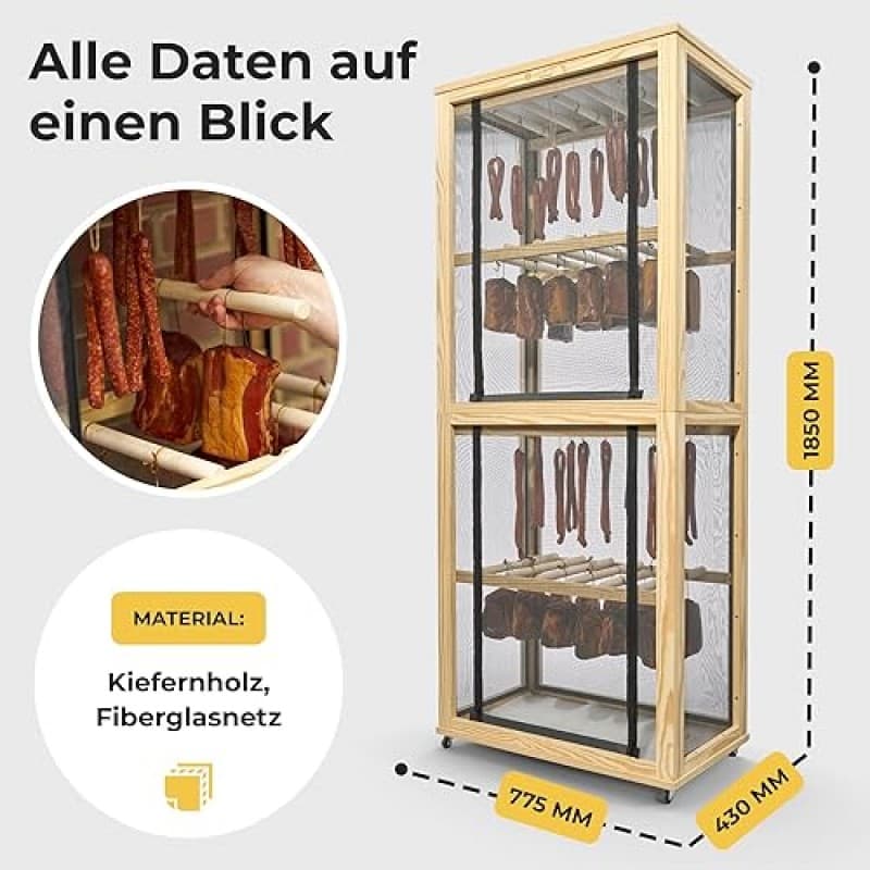 Reifeschrank Warmlufttrockner Trockenschrank Trockner für Fleisch Wurst Fisch Käse Beef Jerky Schink – 3