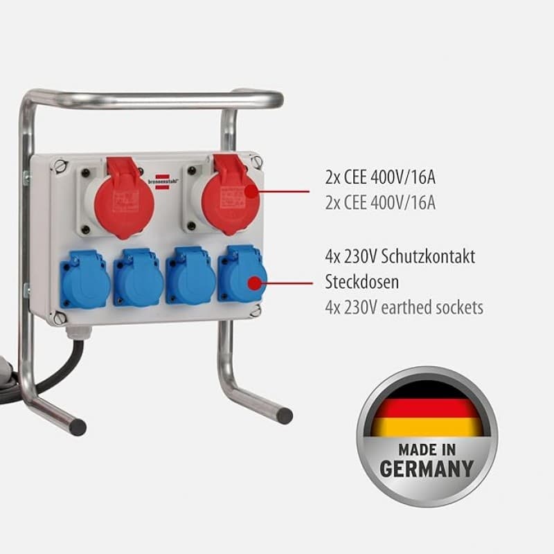 Kleinstromverteiler Baustrom Stromstation Baustromverteiler kompakt BKV 2/4 G IP44 Stahlrohrgestell – 2