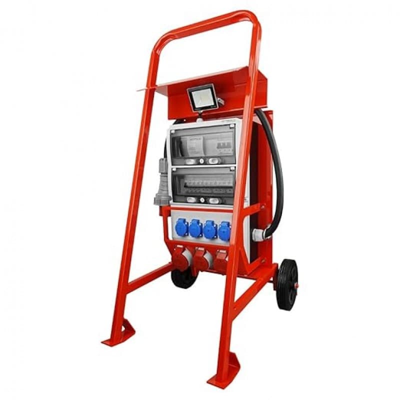 Baustromverteiler mit Ständer Stromstation Stromverteiler eXT S/FI SET 32A 2 x 16A 4 x 230 V – 3