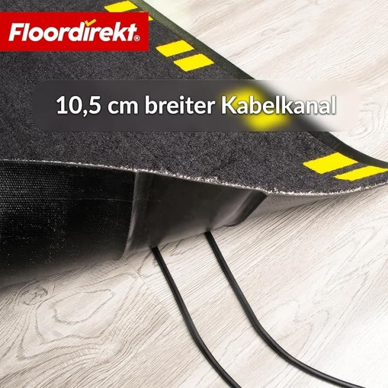 Kabelschutzmatte Sicherheitsmatte Kabelbrücke 120 × 40 cm rutschfeste mit integriertem Kabelkanal – 3