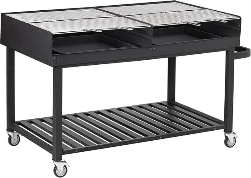 Riesengrill Holzkohlegrillwagen Grillwagen Grill Megagrill Holzkohlegrill 178 x 91 x 102 cm Ablage – 3