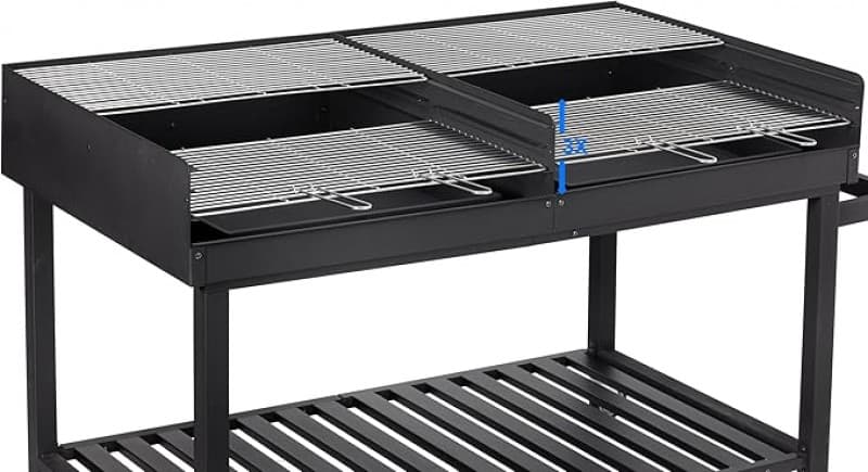 Riesengrill Holzkohlegrillwagen Grillwagen Grill Megagrill Holzkohlegrill 178 x 91 x 102 cm Ablage – 4