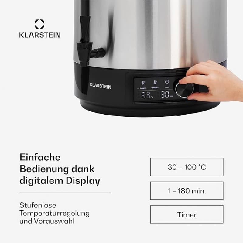 Kakaokocher Einkochautomat Heißwasserspender Einkochtopf Glühweinkocher Zapfhahn 60 L Edelstahl – 5