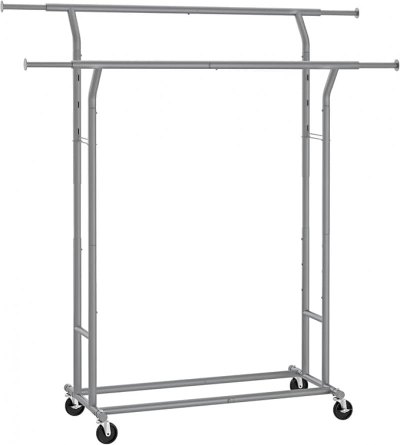 Garderobe Kleiderständer auf Rollen Garderobenständer Metall Garderobenstange Kleiderstange – 2