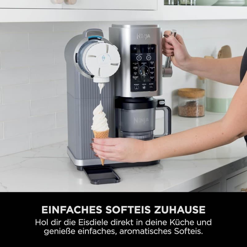 Swirl Eismaschine CREAMi Scoop & Swirl Softeismaschine 2 Behälter 12 Funktionen Eiscreme Softeis – 5