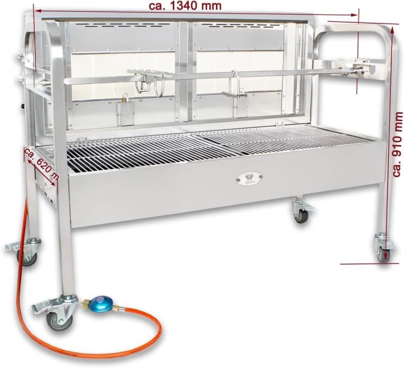 Lammgrill Drehspieß Hähnchengrill Gasgrill Spanferkelgrill Grillwagen Edelstahl Motor und Spieß – 2
