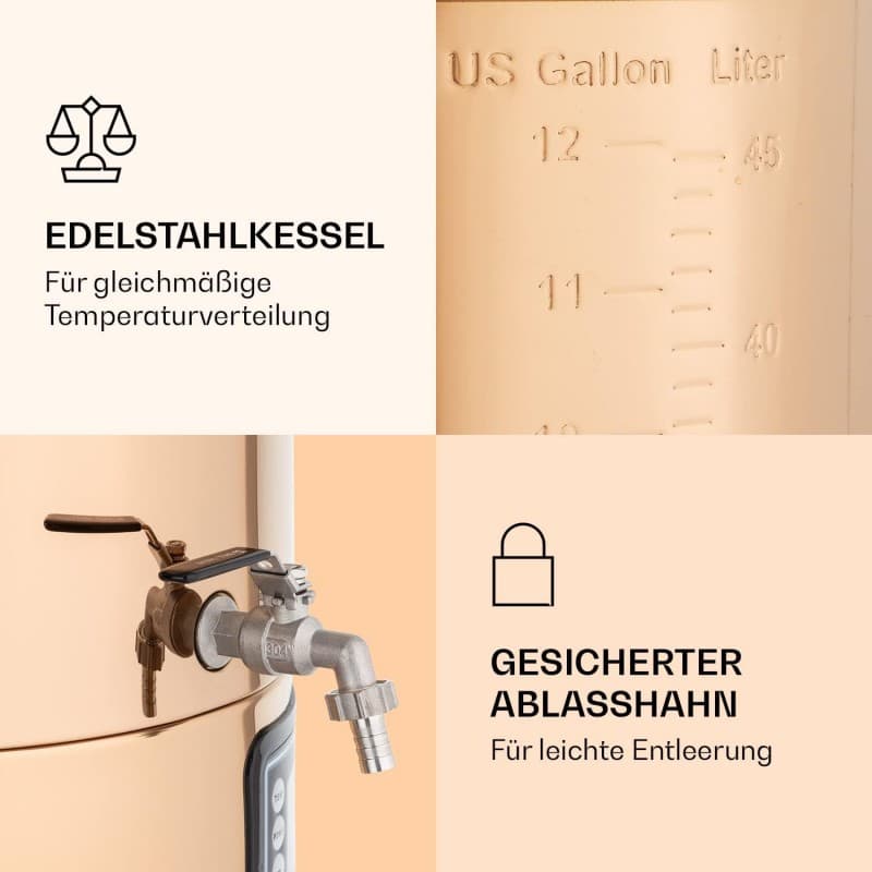 Bierbrauset Bierbrauanlage Maischekessel Bierkessel Braukessel 50 L Brewing Kit für Anfänger 9 Prog – 5