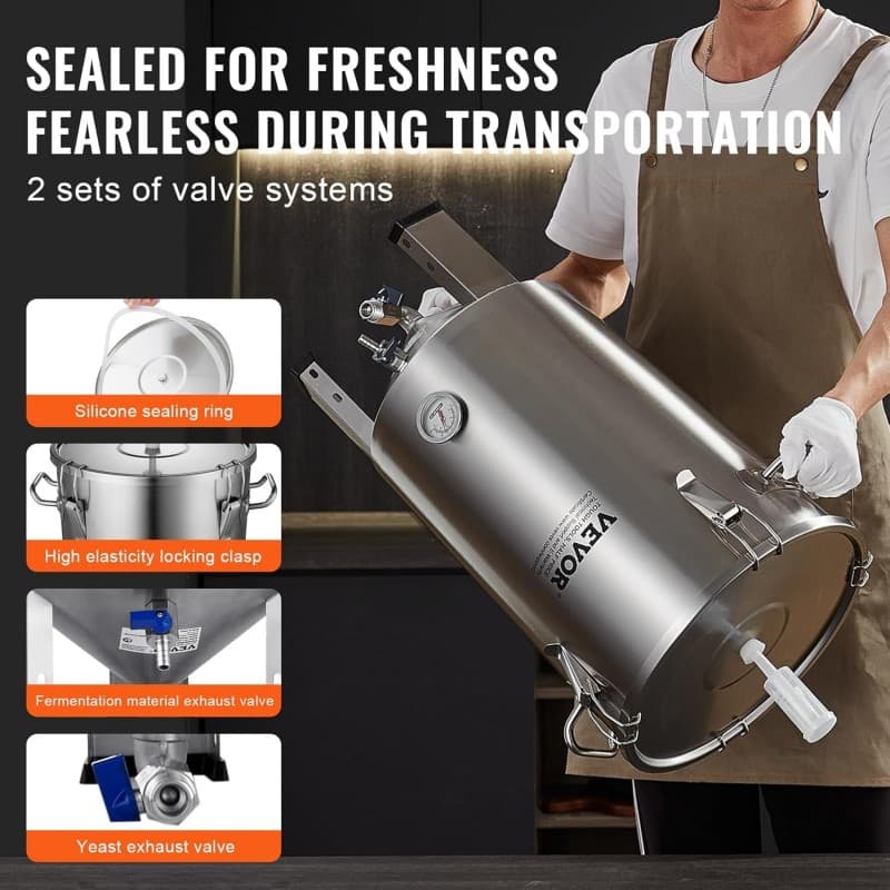 Bierfermenter Bierbrauanlage Bierbraugerät Edelstahl 30 L Braueimer-Fermenter brauen Heimbrauerei – 4