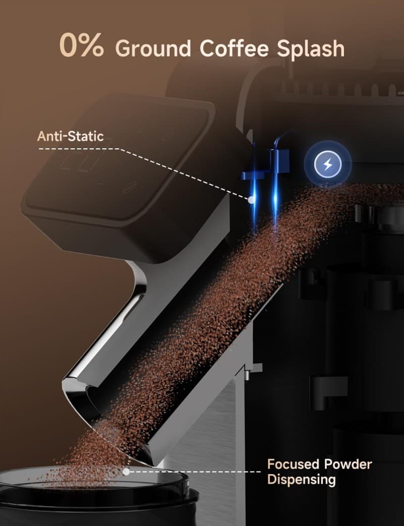 Kaffeemühle Kegelmahlwerk Zerkleinerer professionelle 40 Präzisionsschleife elektrisch – 4