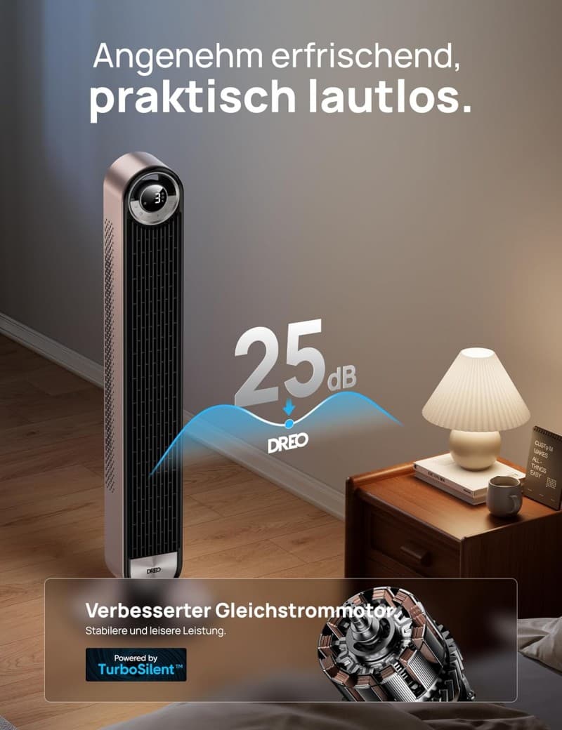 Zimmerventilator Raumventilator Turmventilator Ventilator leise Kühlung 106 cm WiFi Alexa Tower – 3