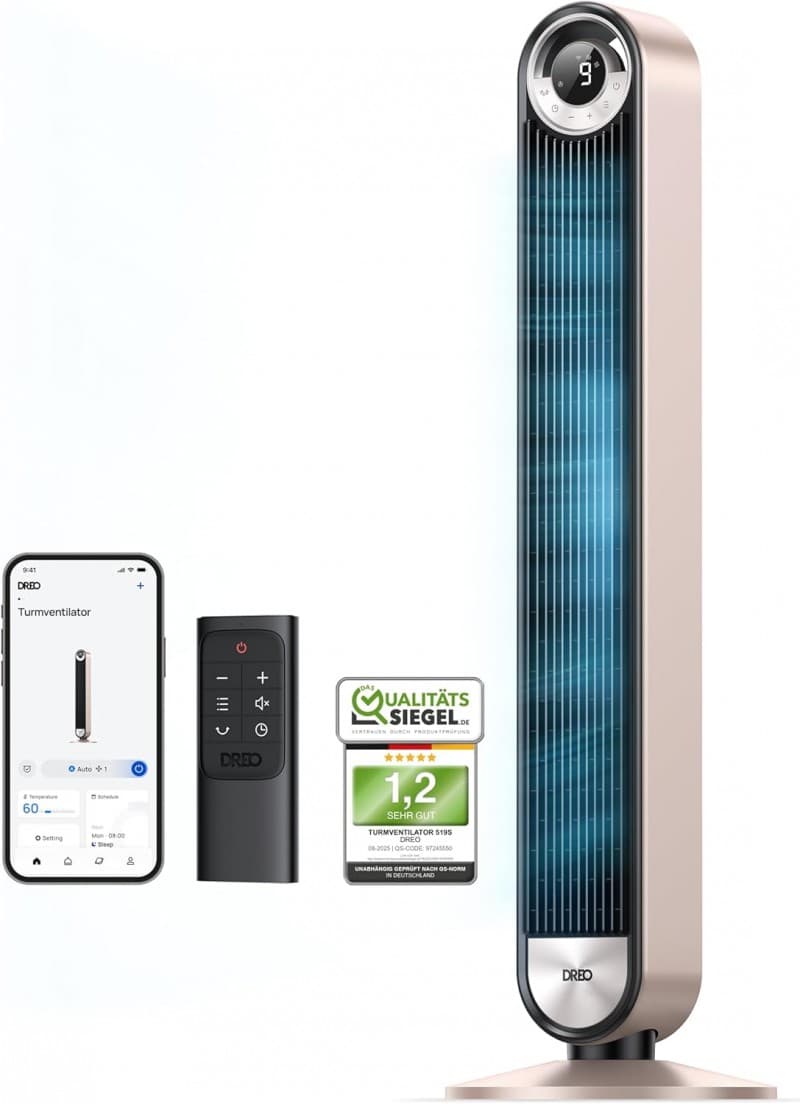 Zimmerventilator Raumventilator Turmventilator Ventilator leise Kühlung 106 cm WiFi Alexa Tower – 4