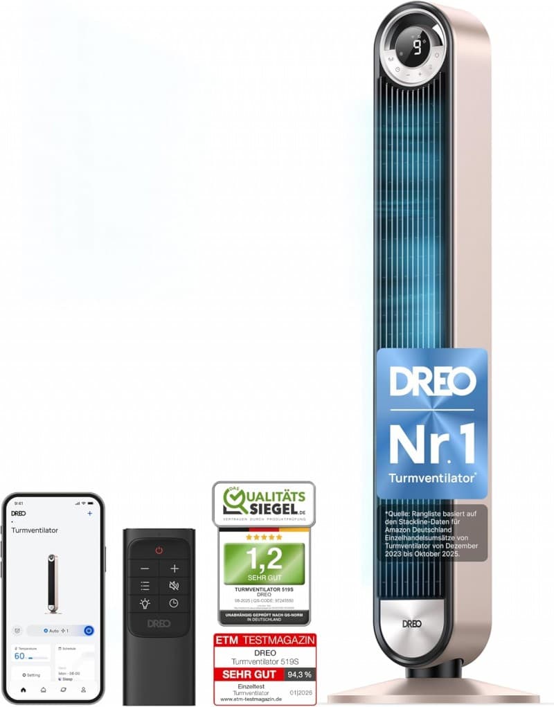 Zimmerventilator Raumventilator Turmventilator Ventilator leise Kühlung 106 cm WiFi Alexa Tower – 2