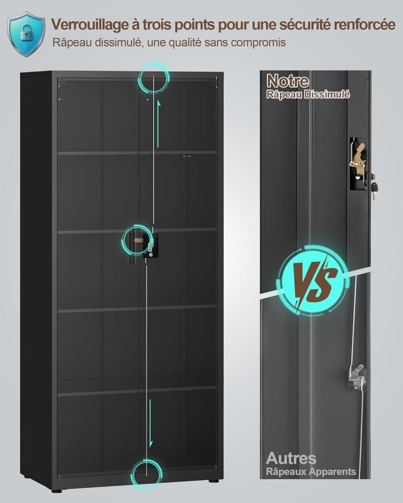 Stahlschrank Messeschrank Wertschrank Aktenschrank Aufbewahrungsschrank 5 Ebene Schloss abschließbar – 4