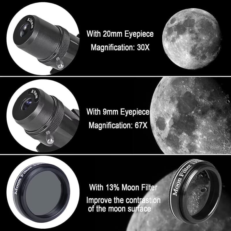 Reiseteleskop Teleskop leistungsstarkes Refraktor-Teleskop Astronomie-Einsteiger 80-mm-Öffnung 600 – 2