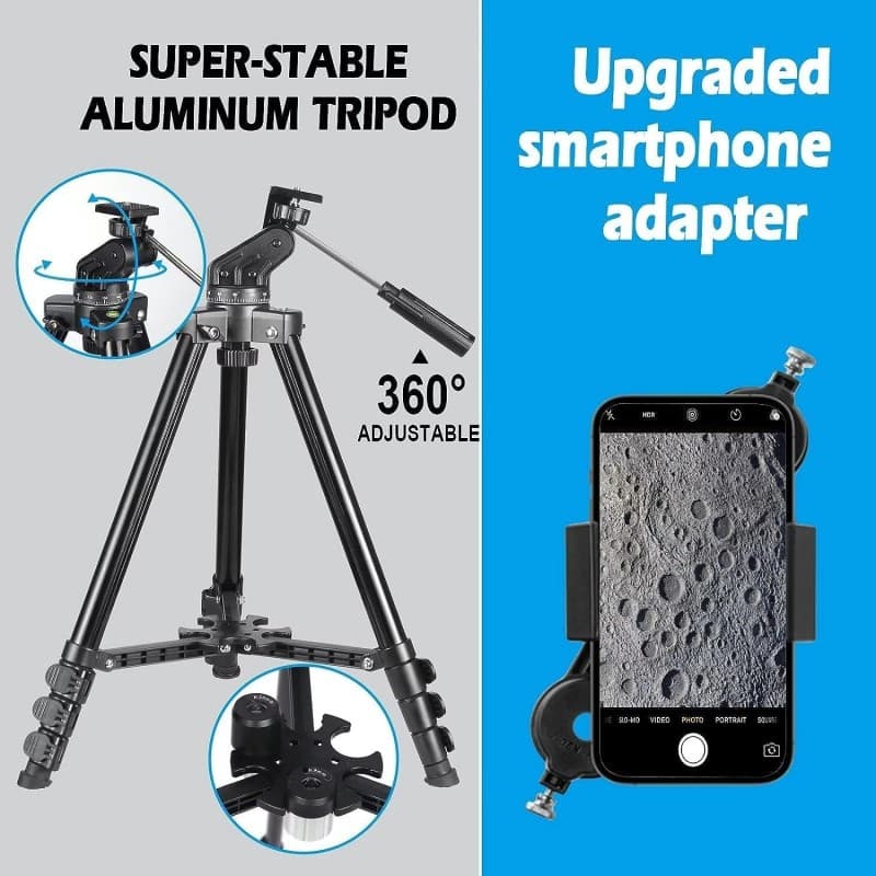Reiseteleskop Teleskop leistungsstarkes Refraktor-Teleskop Astronomie-Einsteiger 80-mm-Öffnung 600 – 3