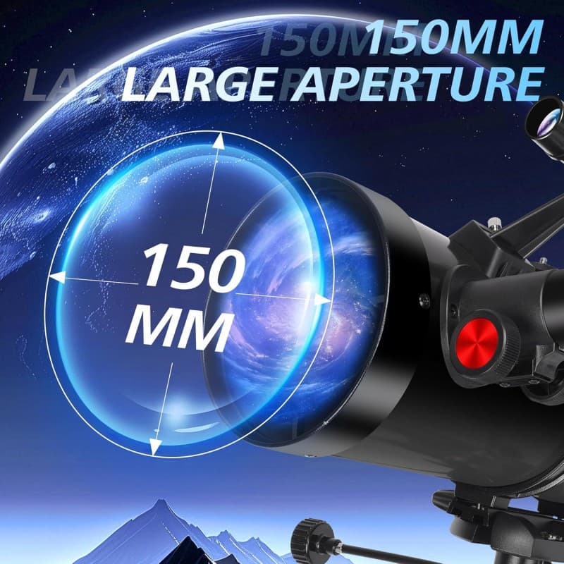 Spiegelteleskop 150 EQ Teleskop Astronomie professionell Äquatorialmontierung Handyhalterung – 2