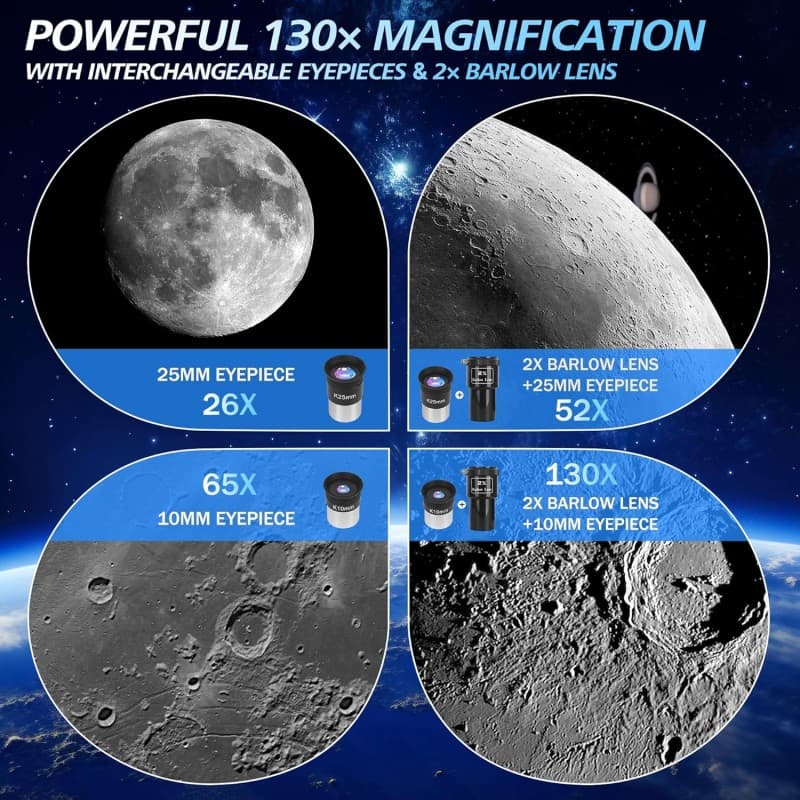 Spiegelteleskop 150 EQ Teleskop Astronomie professionell Äquatorialmontierung Handyhalterung – 3