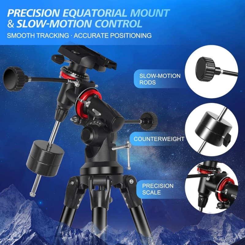 Spiegelteleskop 150 EQ Teleskop Astronomie professionell Äquatorialmontierung Handyhalterung – 5