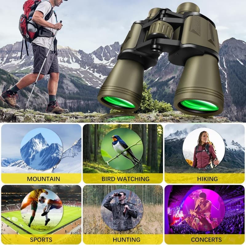 Fernglas HD 20 x 50 BAK4-Prism FMC-Objektiv Nachtsichtgerät kompaktes wasserdichtes großes Okular – 4