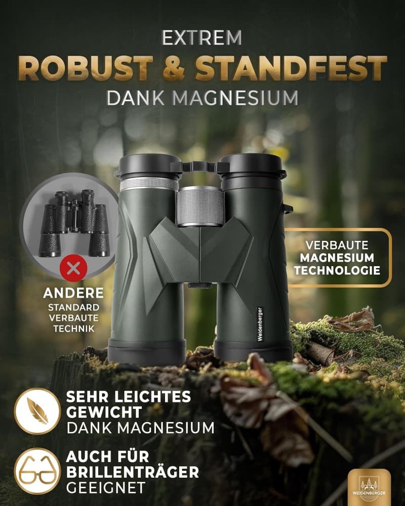 HD Fernglas 12 x 42 Magnesium Fernglas Nitrogenfüllung wasserdicht BAK4 HD Prisma + FMC Objektiv – 2