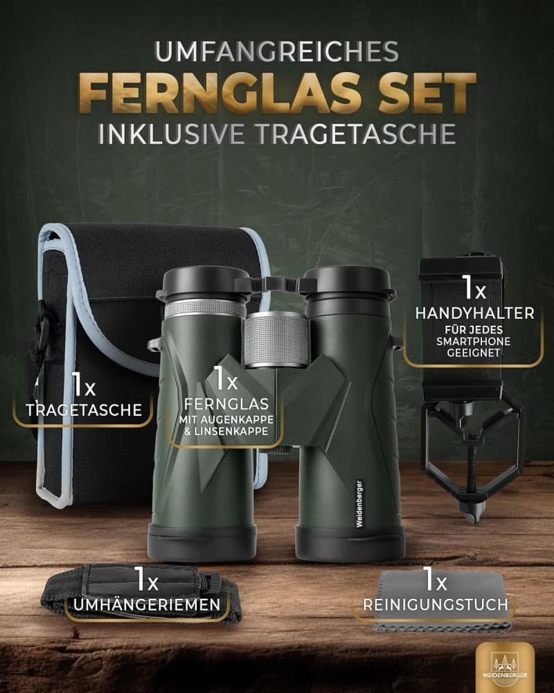 HD Fernglas 12 x 42 Magnesium Fernglas Nitrogenfüllung wasserdicht BAK4 HD Prisma + FMC Objektiv – 4