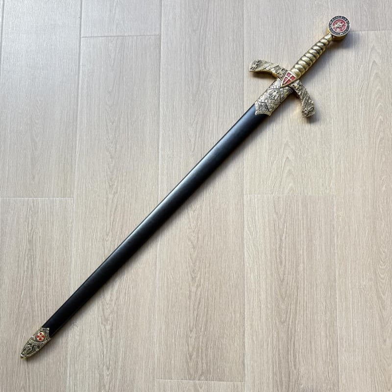 Ritterschwert Ritter-Schwert 108 cm mittelalterlich mit rotem Kreuz Edelstahl mit Scheide Cosplay – 4