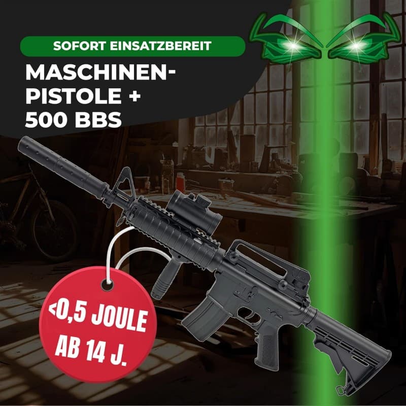 Gewehr Elektrische Softair Waffe Pistole 0,5 Joule 6 mm inkl. 500 Premium BB’s 0,20 g Munition – 2