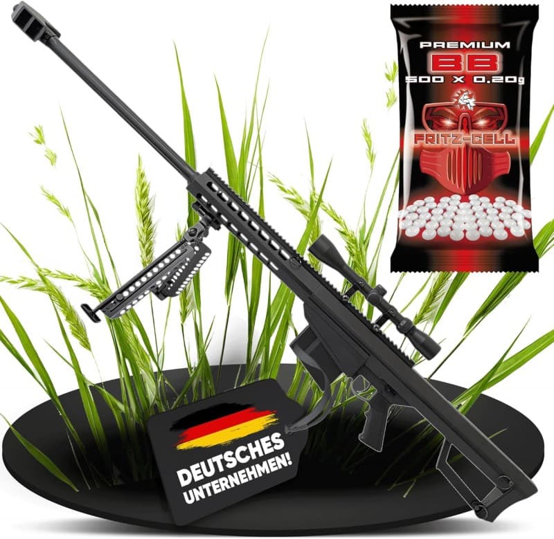 Scharfschützengewehr Gewehr Sturmgewehr Pistole M82 140 cm Softair Waffe 0,5 Joule 6 mm Zweibein