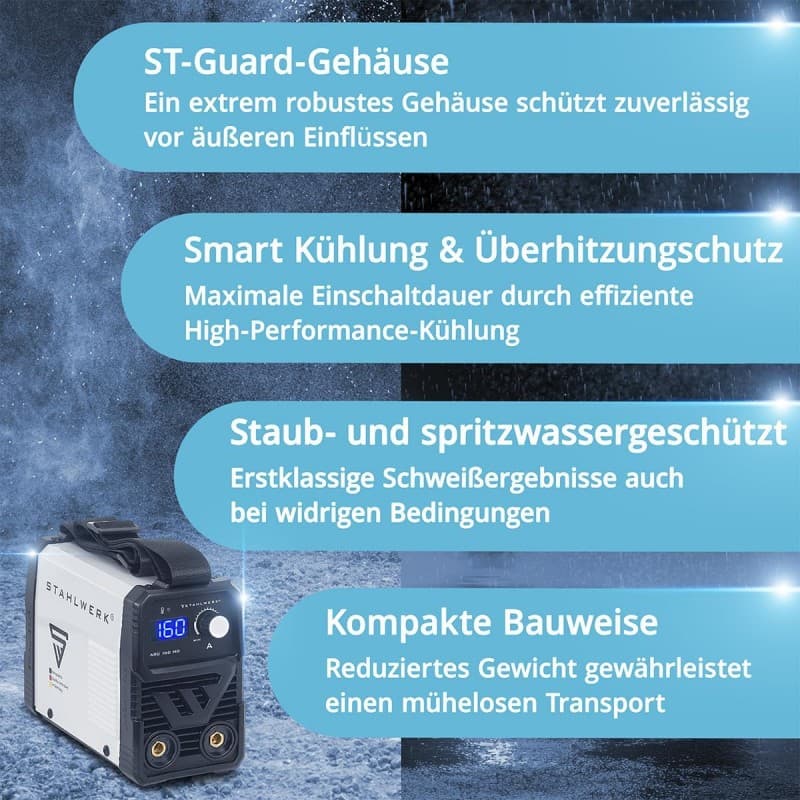 Elektroden-Schweißgerät Schweißer Schweißgerät DC WIG ARC 160 MD – MMA E-Hand bis 160 A flexibel – 5