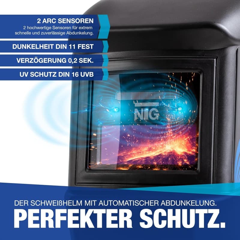 Schweißmaske Automatik Schweißhelm professionell Schutz Komfort Schweißen automatische Verdunkelung – 5