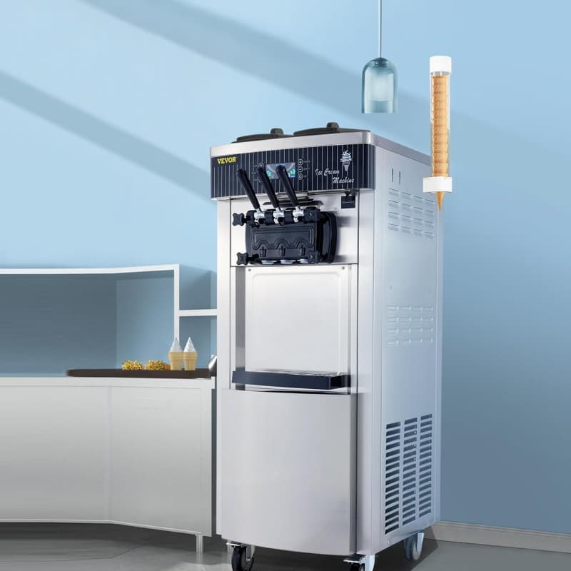 Speiseeisbereiter stehende kommerzielle Softeismaschine Eismaschine 2x6 L Ice Cream Maker 20-28 L/h