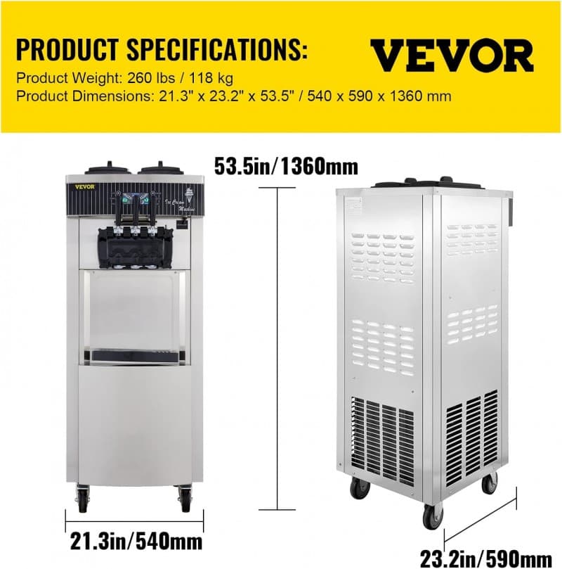 Speiseeisbereiter stehende kommerzielle Softeismaschine Eismaschine 2x6 L Ice Cream Maker 20-28 L/h – 3