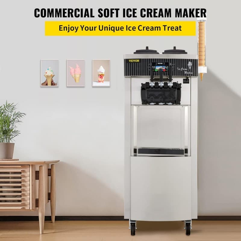 Speiseeisbereiter stehende kommerzielle Softeismaschine Eismaschine 2x6 L Ice Cream Maker 20-28 L/h – 4