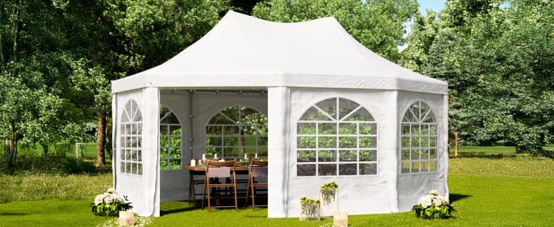 Pagodenzelt 4 x 5,5 m = 22 qm Pavillon Partyzelt Hochzeitszelt schneller einfacher Aufbau