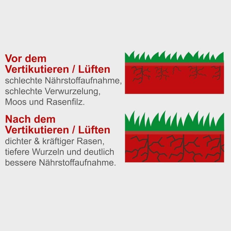 Benzin-Vertikutierer Rasenlüfter Aerifizierer 2 in 1 Stechlüfter Rasenlüfter Wurzellüfter 4-Takter – 4