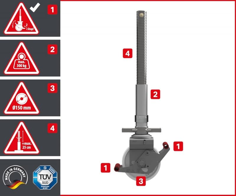 Arbeitsplattform Arbeitsbühne 5,7 m² Fläche 4 m Arbeitshöhe faltbares Raumgerüst Rollbock Alu Gerüst – 2