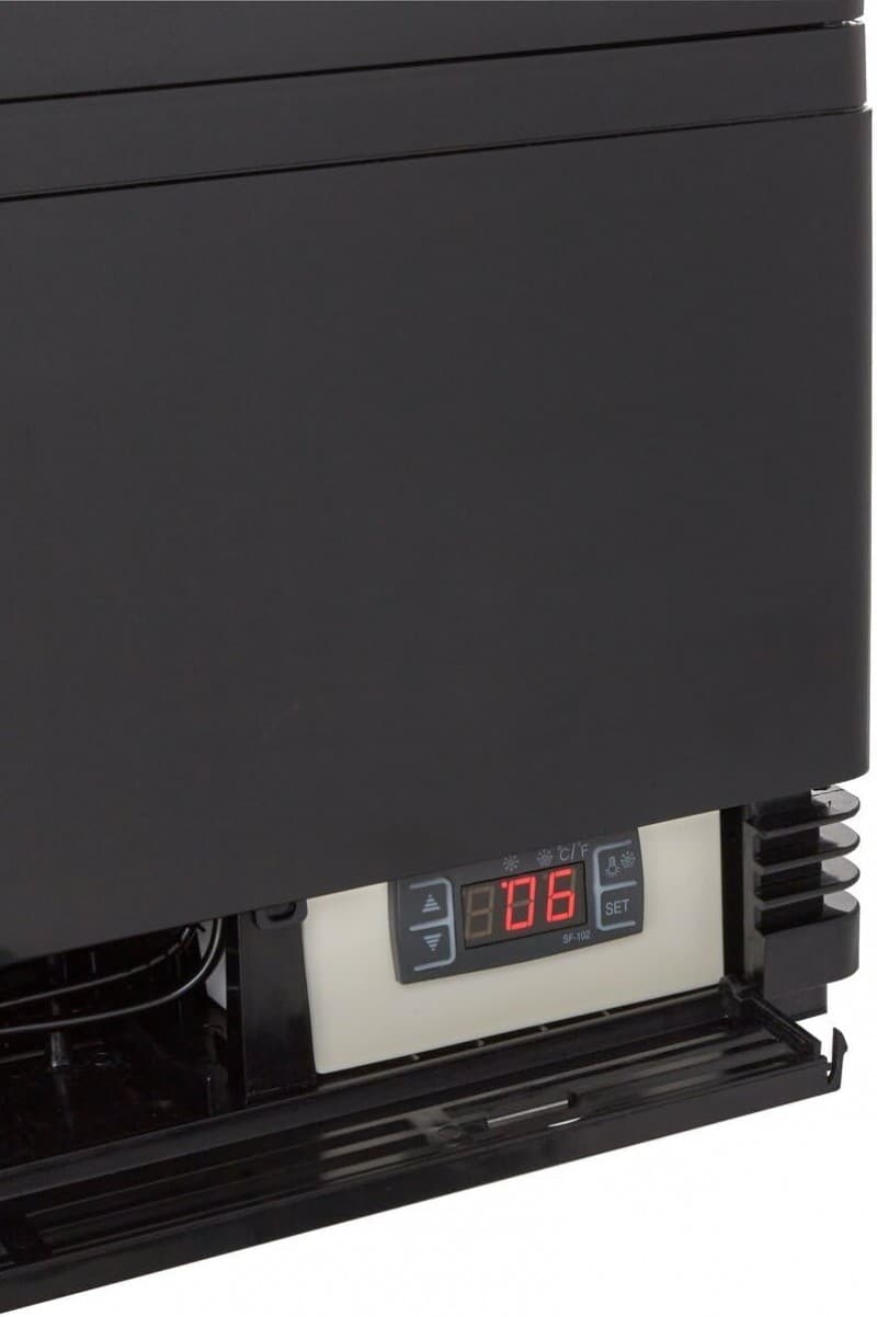 Gastro Kühlvitrine 58 Liter Buffet Vitrine +2 °C bis +6 °C mit LED schwarz Kühltheke mit Glastür – 3