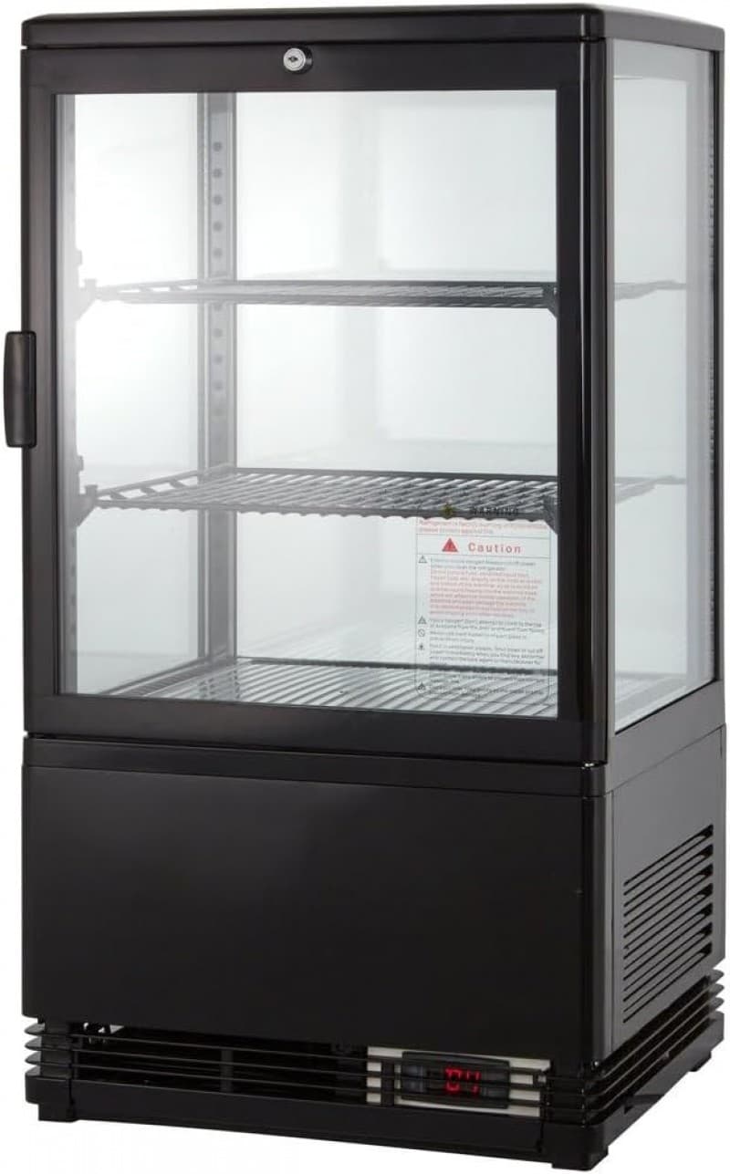 Gastro Kühlvitrine 58 Liter Buffet Vitrine +2 °C bis +6 °C mit LED schwarz Kühltheke mit Glastür – 5