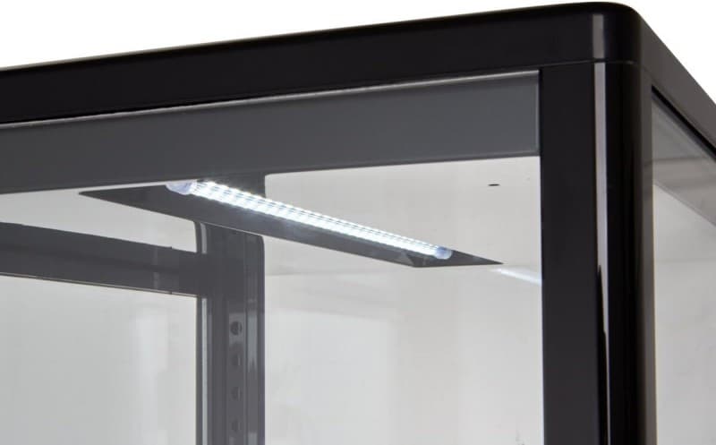 Gastro Kühlvitrine 78 Liter Buffet Vitrine +2 °C bis +6 °C mit LED schwarz Kühltheke mit Glastür & – 4