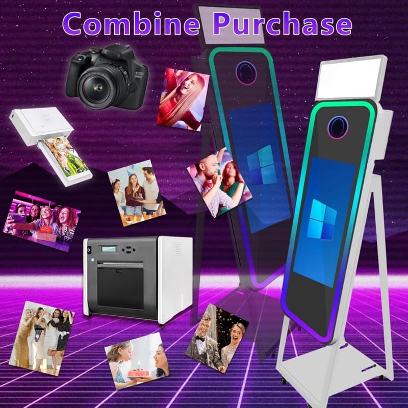Magischer Spiegel Fotokabine Fotobox Flightcase tragbarer Touchscreen Selfie-Fotokabinen-Maschine – 5