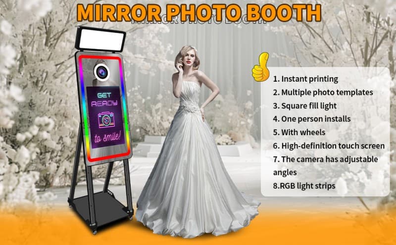 Magic Mirror Fotoautomat Fotobox Drucker Kamera quadratischem Aufhelllicht + Mini-PC + 21,5“ Touch – 5