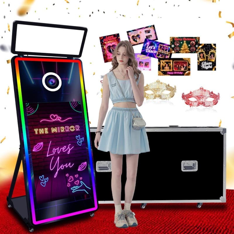 Magic Mirror Photobooth 65 Zoll mit 43 Zoll Touchscreen Foto Spiegel Machine Selfie Spiegel Fotoboot – 2