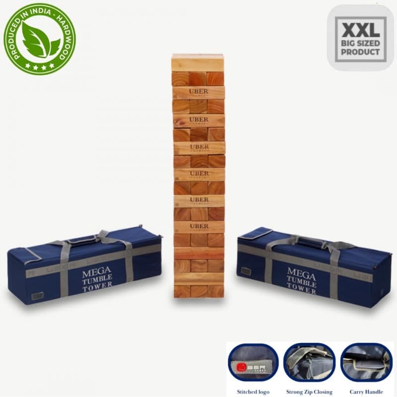 Riesen Yenga 200 Wackelturm XXL bis 200 cm Hartholz Stapelturmspiel 100% Indien Öko Jumbo schult Mot – 2